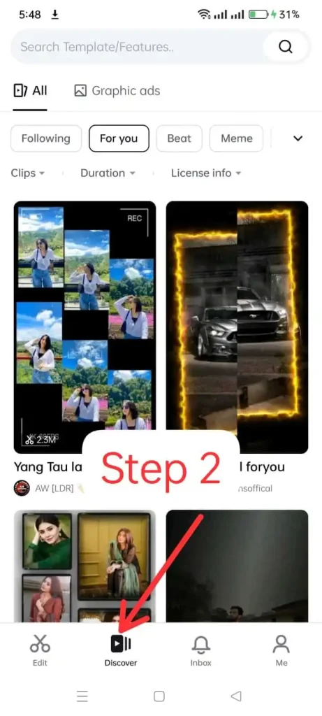 blur video template step 2